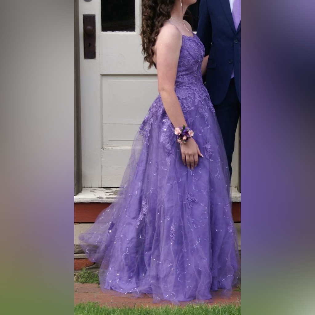 Girls' Purple Lace & Tulle Prom Dress — image 4 of 5
